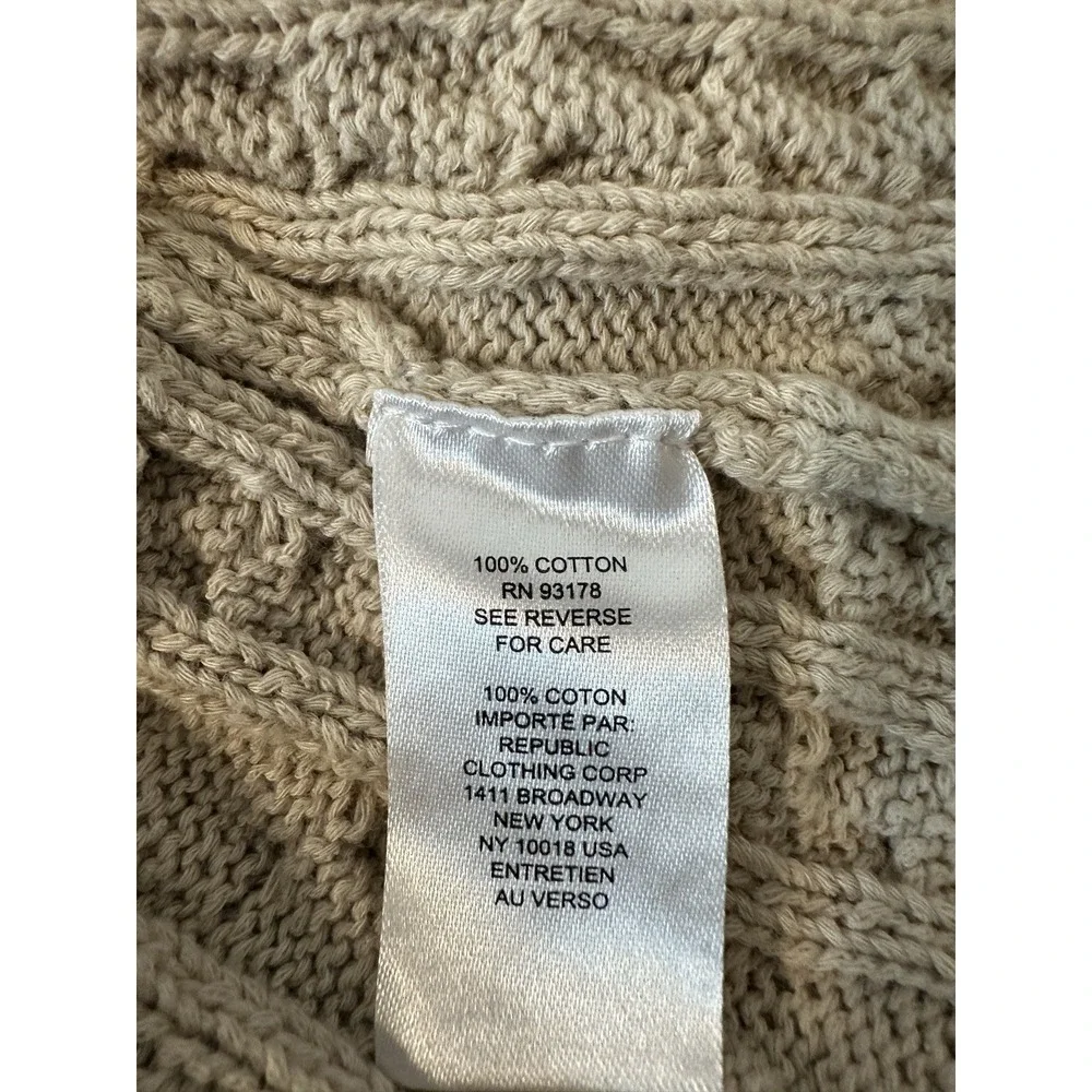 Industry Republic Clothing Large Beige Cable‎ Knit Button Vest Top Layer Preppy